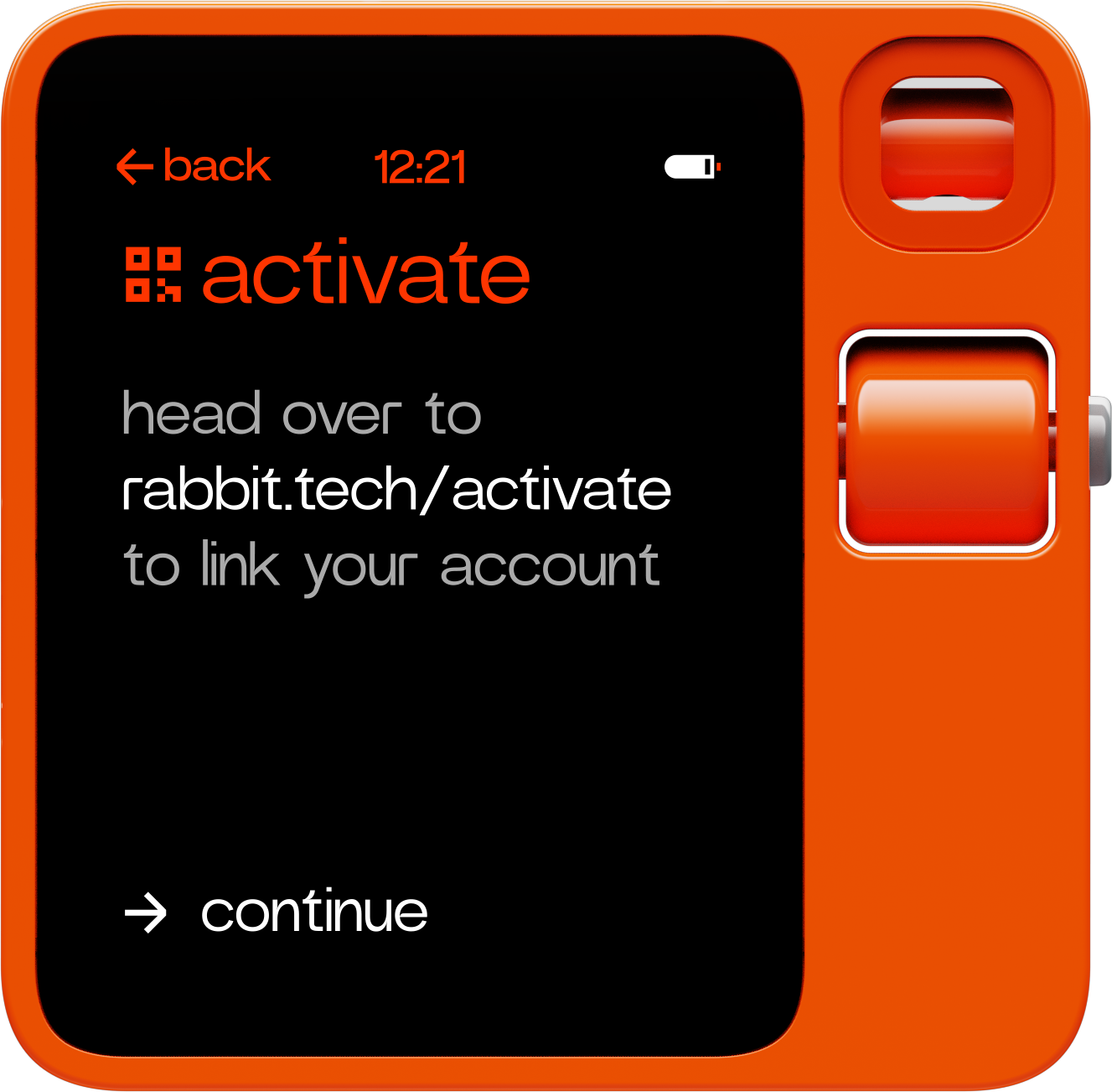 rabbit r1 activation screen